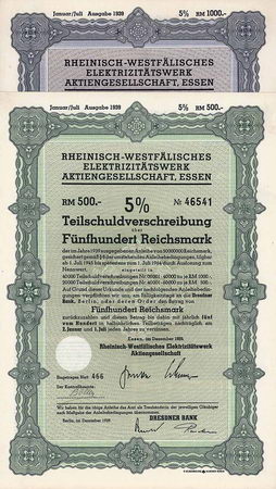 Rheinisch-Westfälisches Elektrizitätswerk AG (2 Stücke)