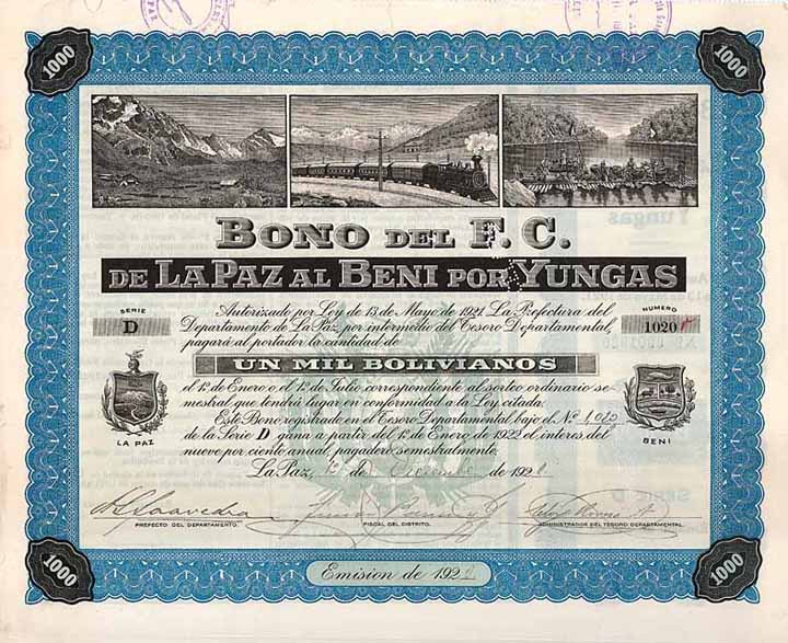 F. C. de La Paz al Beni por Yungas