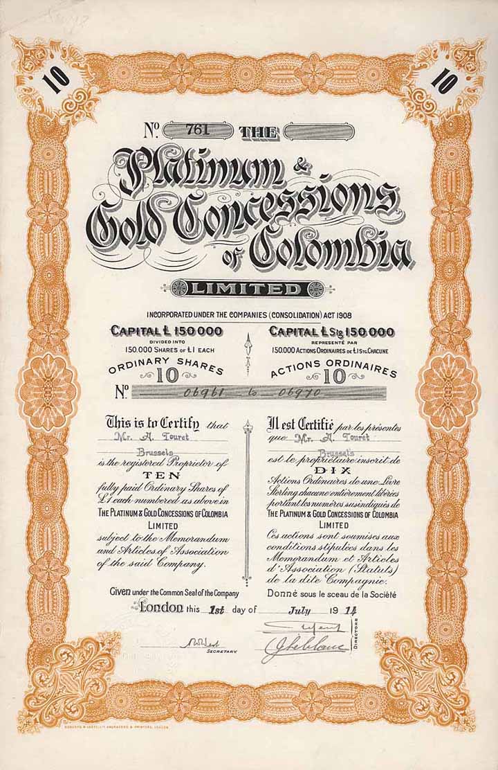 Platinum & Gold Concesssion of Colombia