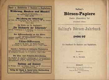 Saling’s Börsen-Jahrbuch für 1896/97 - Zweiter (finanzieller) Teil