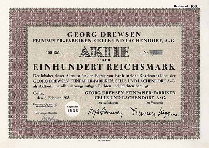 Georg Drewsen Feinpapier-Fabriken Celle und Lachendorf AG