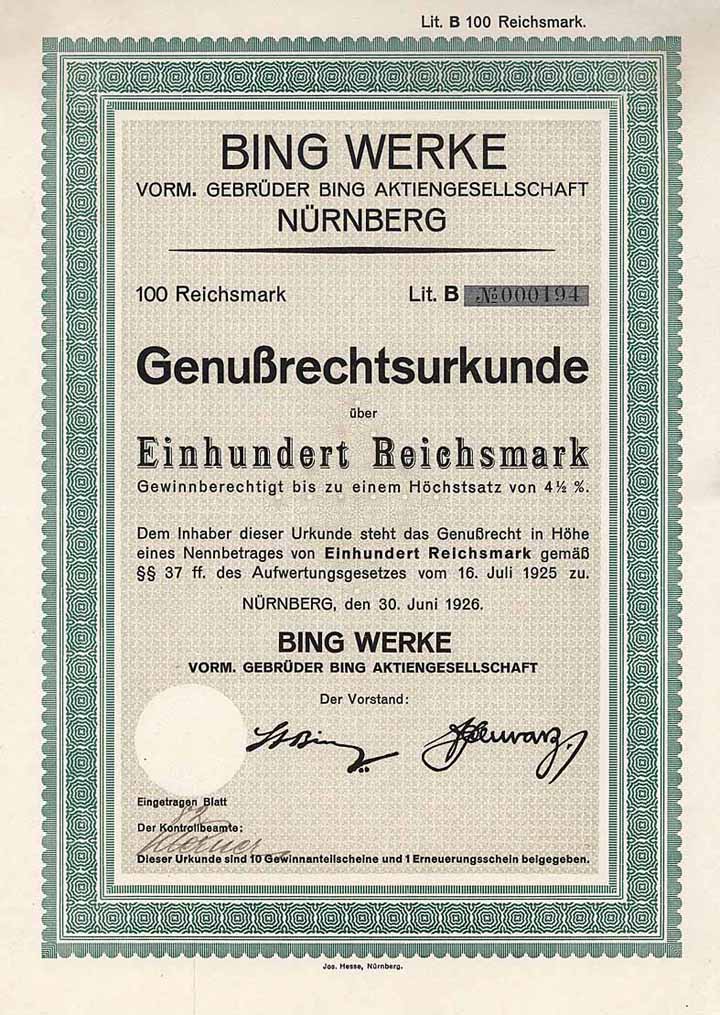 Bing Werke vorm. Gebrüder Bing AG