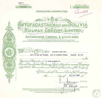 Antofagasta (Chili) and Bolivia Railway Co.