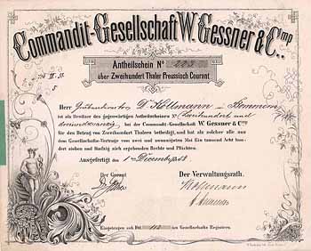 Commandit-Gesellschaft W. Gessner & Comp.