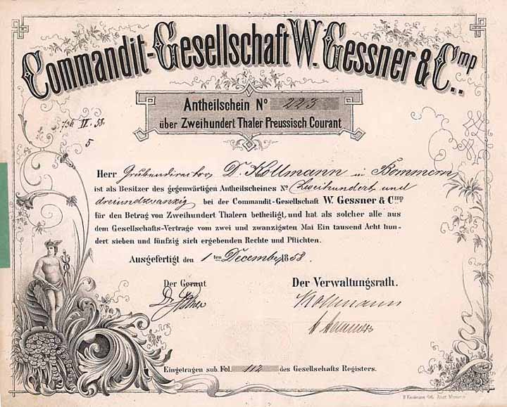 Commandit-Gesellschaft W. Gessner & Comp.