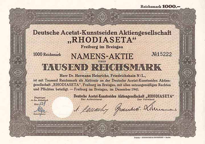 Deutsche Acetat-Kunstseiden AG "RHODIASETA"