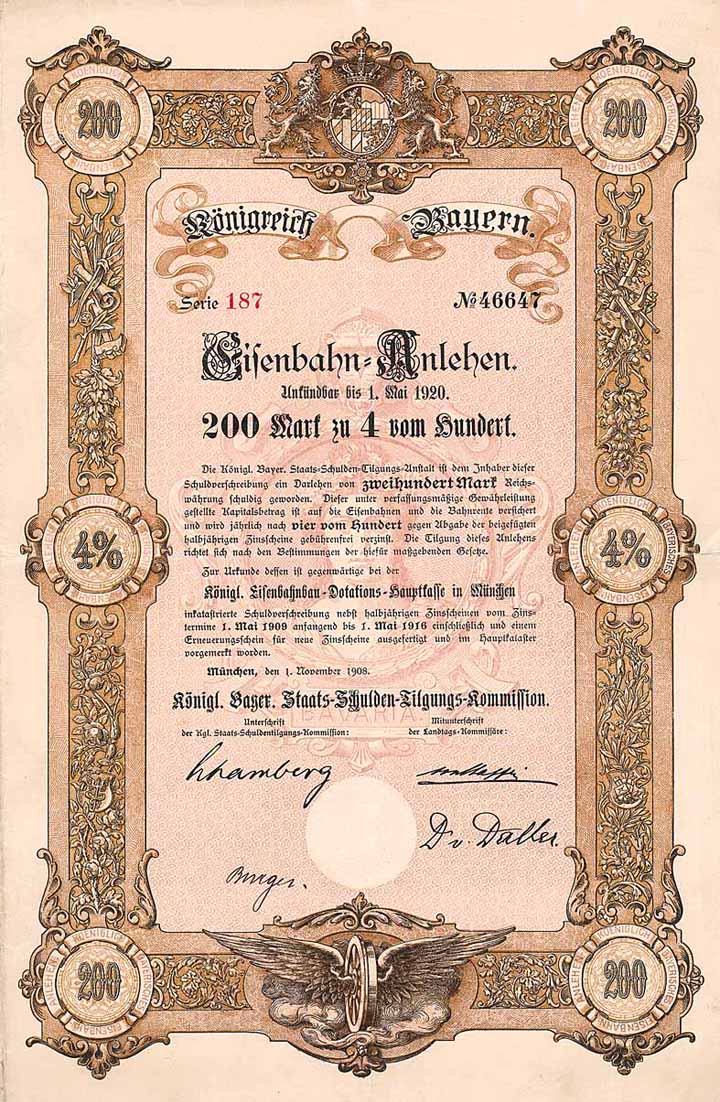 Königreich Bayern, Eisenbahn-Anlehen