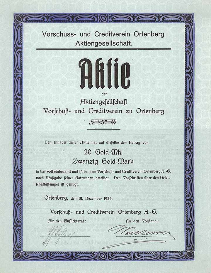 Vorschuss- und Creditverein Ortenberg AG