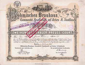 Böhmisches Brauhaus Commandit-Gesellschaft auf Actien A. Knoblauch