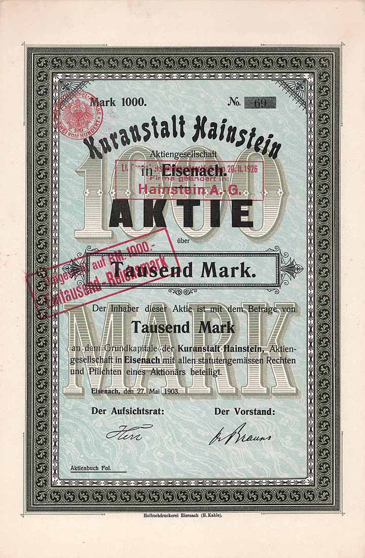 Kuranstalt Hainstein AG