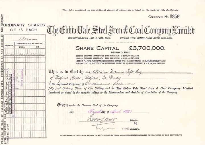 Ebbw Vale Steel Iron & Coal Co.