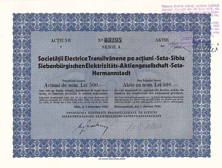 Siebenbürgische Elektrizitäts-AG SETA