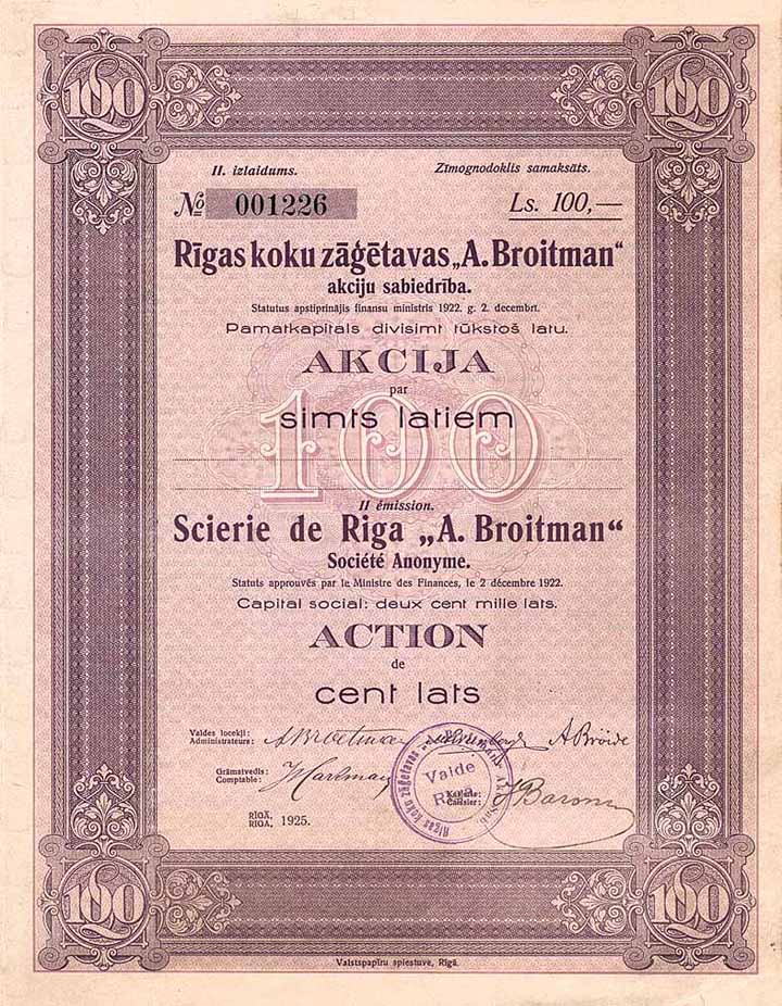 Scierie de Riga A. Broitman S.A.