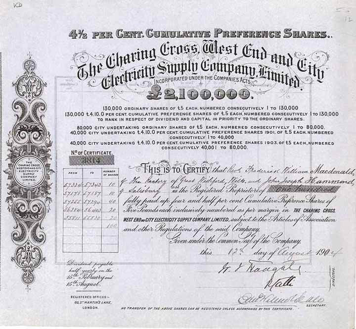 Charing Cross West End and City Electricity Supply Co. Ltd.