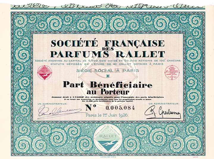 Soc. Francaise des Parfums Rallet S.A.