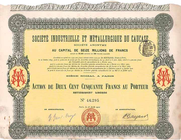 Soc. Industrielle et Métallurgique du Caucase S.A.