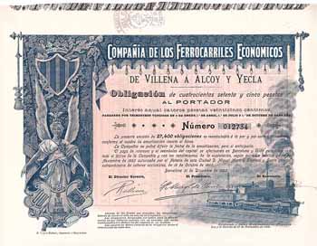 Compania de los Ferrocarriles Economicos de Villena á Alcoy y Yecla
