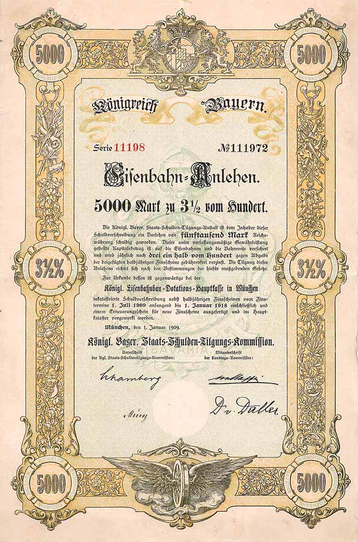 Königreich Bayern, Eisenbahn-Anlehen