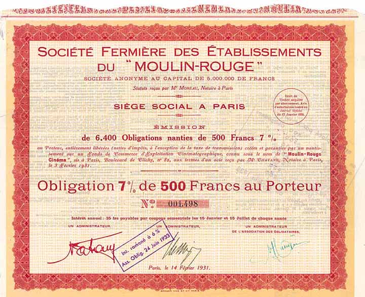 Soc. Fermière des Établissements du Moulin-Rouge