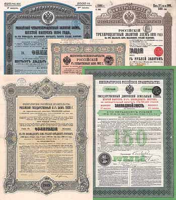 Kaiserlich Russische Regierung (Sammlung mit 21 Staatsanleihen 1891-1916)