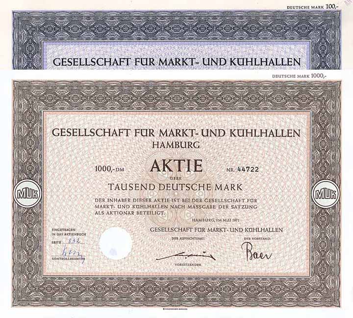 Gesellschaft für Markt- und Kühlhallen (2 Stücke)