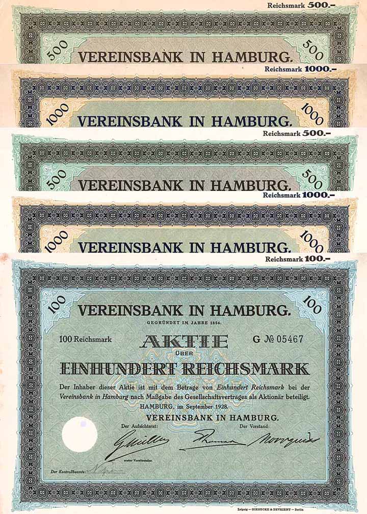 Vereinsbank in Hamburg (5 Stücke)