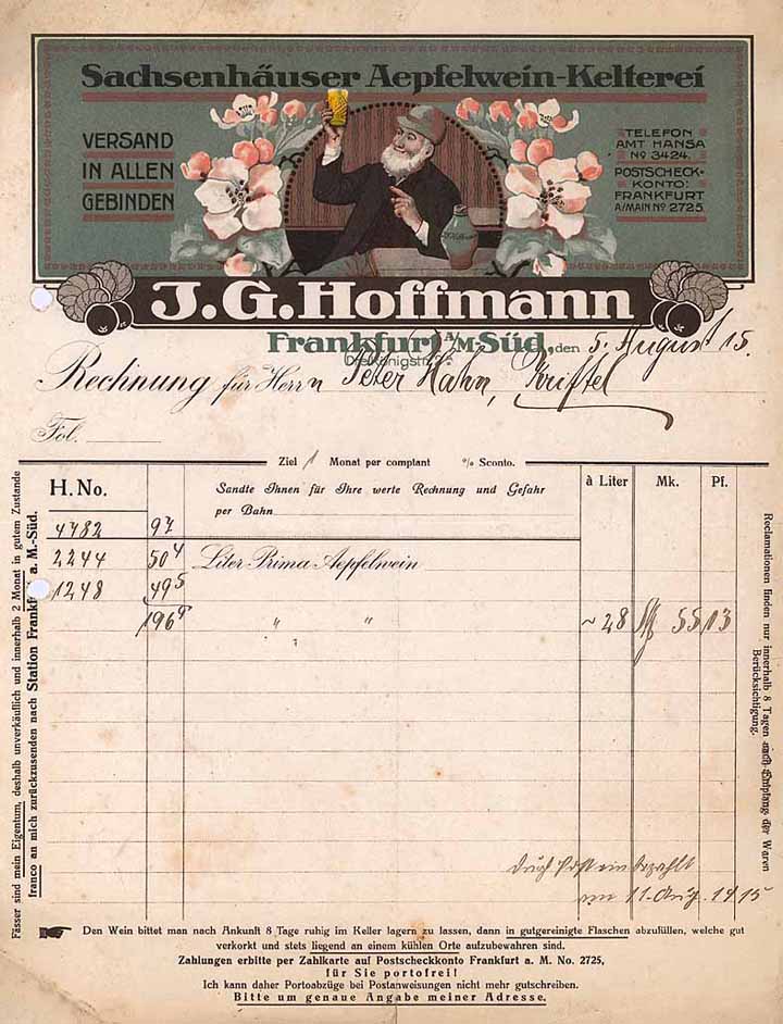 Sachsenhäuser Aepfelwein-Kelterei J. G. Hoffmann