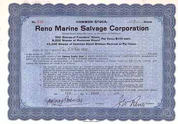 Reno Marine Salvage Corp.