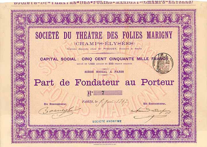 Soc. du Théatre des Folies Marigny (Champs-Élysées)