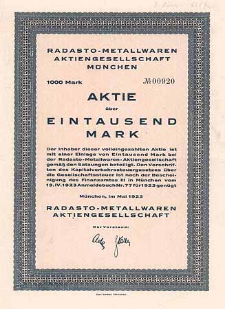 Radasto-Metallwaren AG