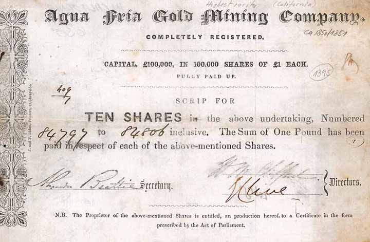 Agua Fria Gold Mining Co.