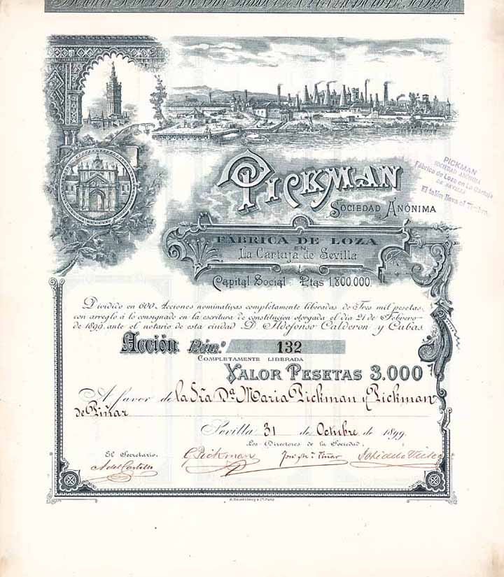 PICKMAN S.A. Fábrica de Loza en La Cartuja de Sevilla