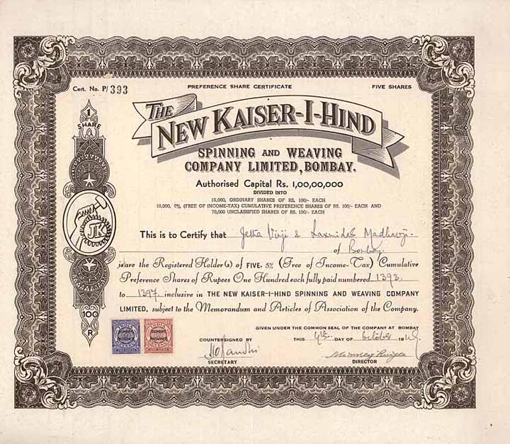 New Kaiser-I-Hind Spinning and Weaving Company Ltd.