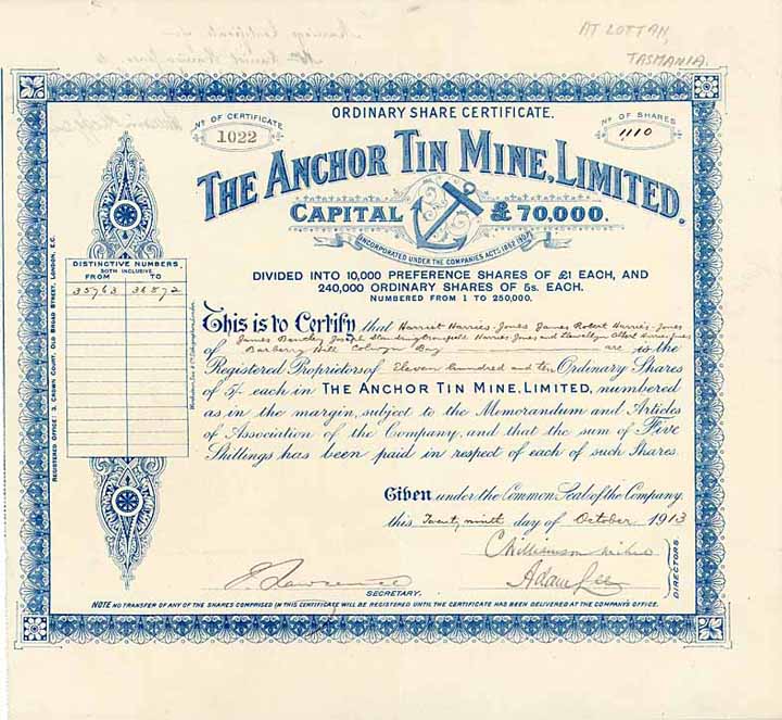 Anchor Tin Mine Ltd.