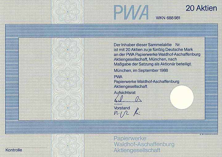 PWA Papierwerke Waldhof-Aschaffenburg AG