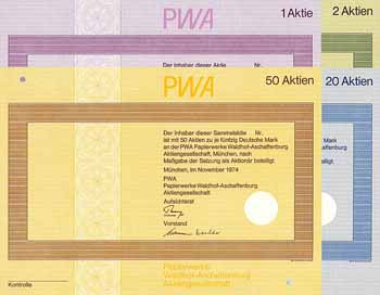 PWA Papierwerke Waldhof-Aschaffenburg AG (4 Stücke)