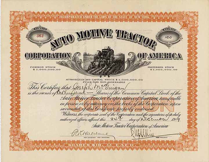 Auto Motive Tractor Corp. of America