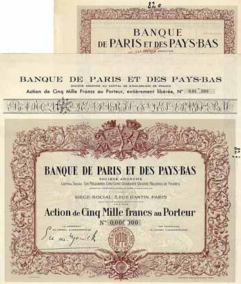 Banque de Paris et des Pays-Bas S.A. (2 Stücke)
