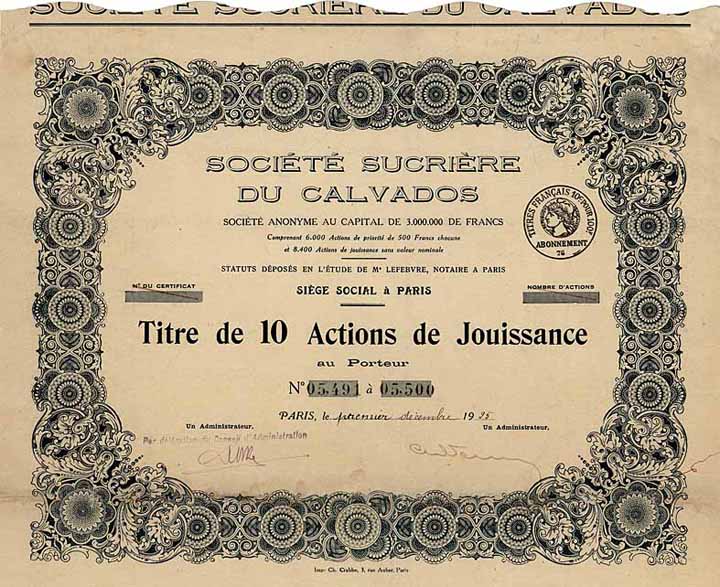 Soc. Sucriere du Calvados