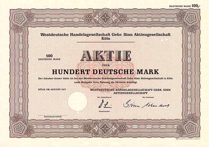 Westdeutsche Handelsgesellschaft Gebr. Sinn AG