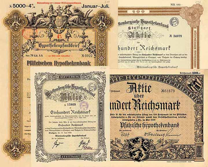 Baden Württemberg - Banken-Konvolut (19 Stücke)