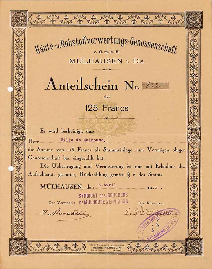 Häute- u. Rohstoffverwertungs-Genossenschaft e.G.m.b.H.