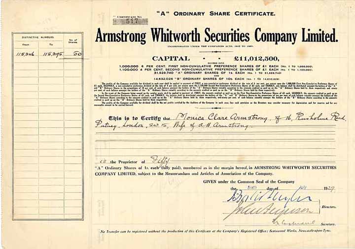 Armstrong Whitworth Securities Co. Ltd.