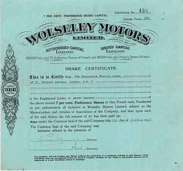 Wolseley Motors Ltd.