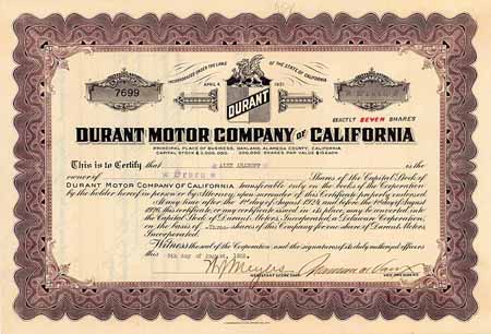 Durant Motor Company of California