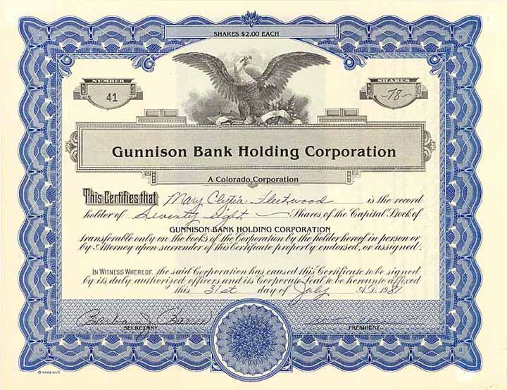 Gunnison Bank Holding Corp.