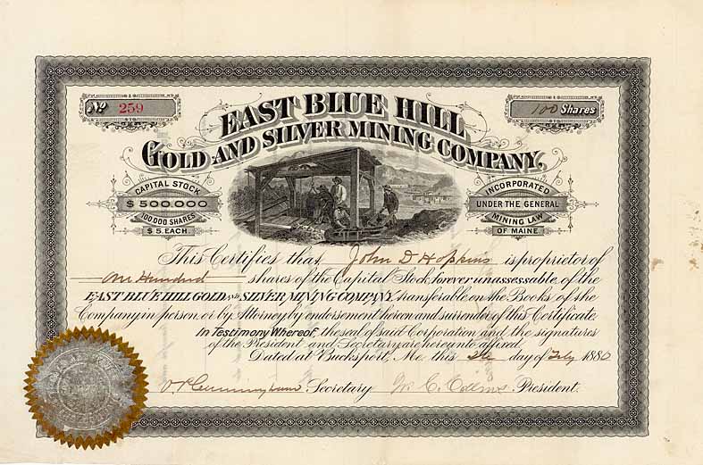 East Blue Hill Gold and Silver Mining Co.