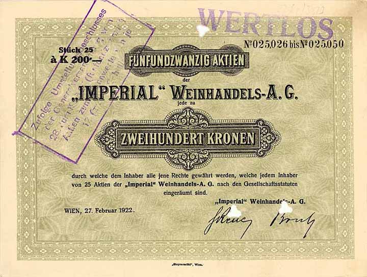“Imperial” Weinhandels-AG