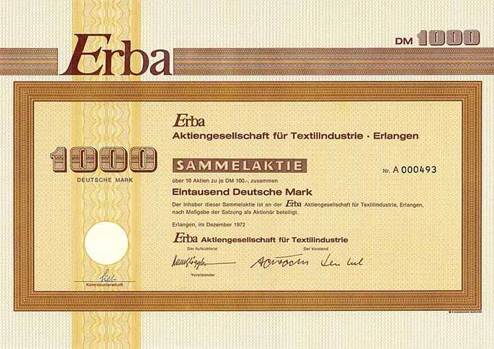 Erba AG für Textilindustrie