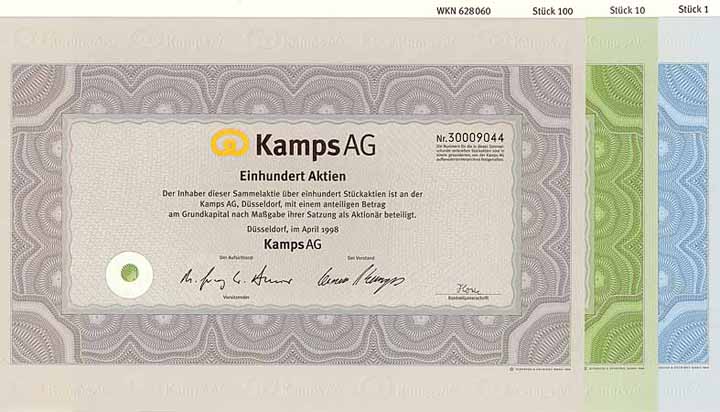 Kamps AG (3 Stücke)